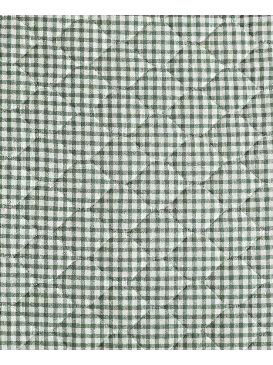 Комплект стеганого одеяла из хлопка в клетку Gracies Laura Ashley — изображение 6 из 8, оливковый зеленый
