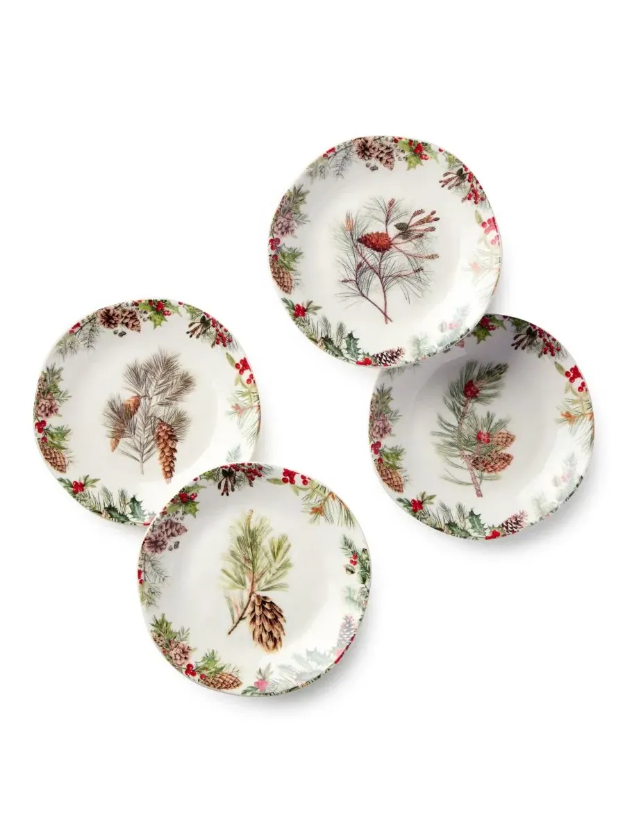 Набор из 4 тарелок для канапе Woodland Canape Plates Certified International — изображение 1 из 3, мульти