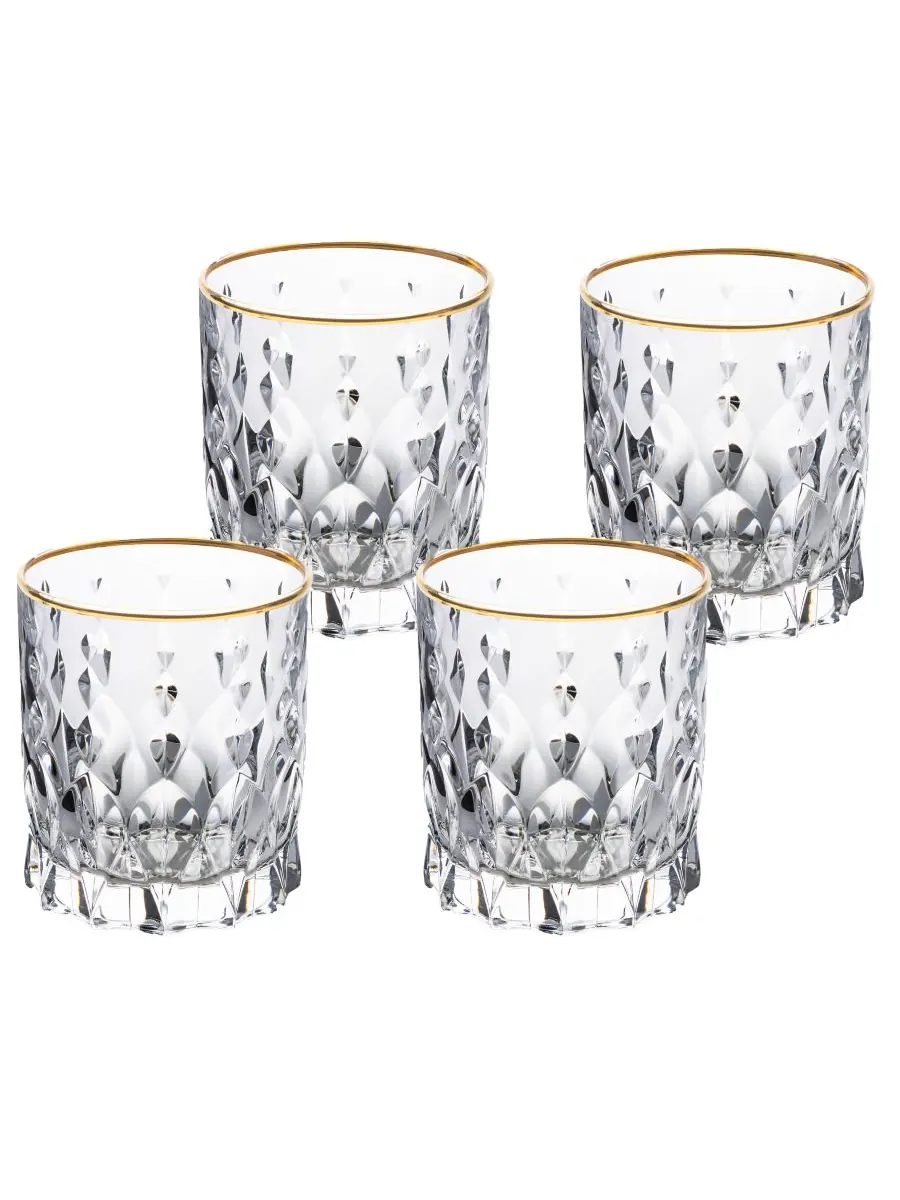 Набор из 4 золотистых стаканов Marilyn Double Old Fashion (DOF) Lorren Home Trends