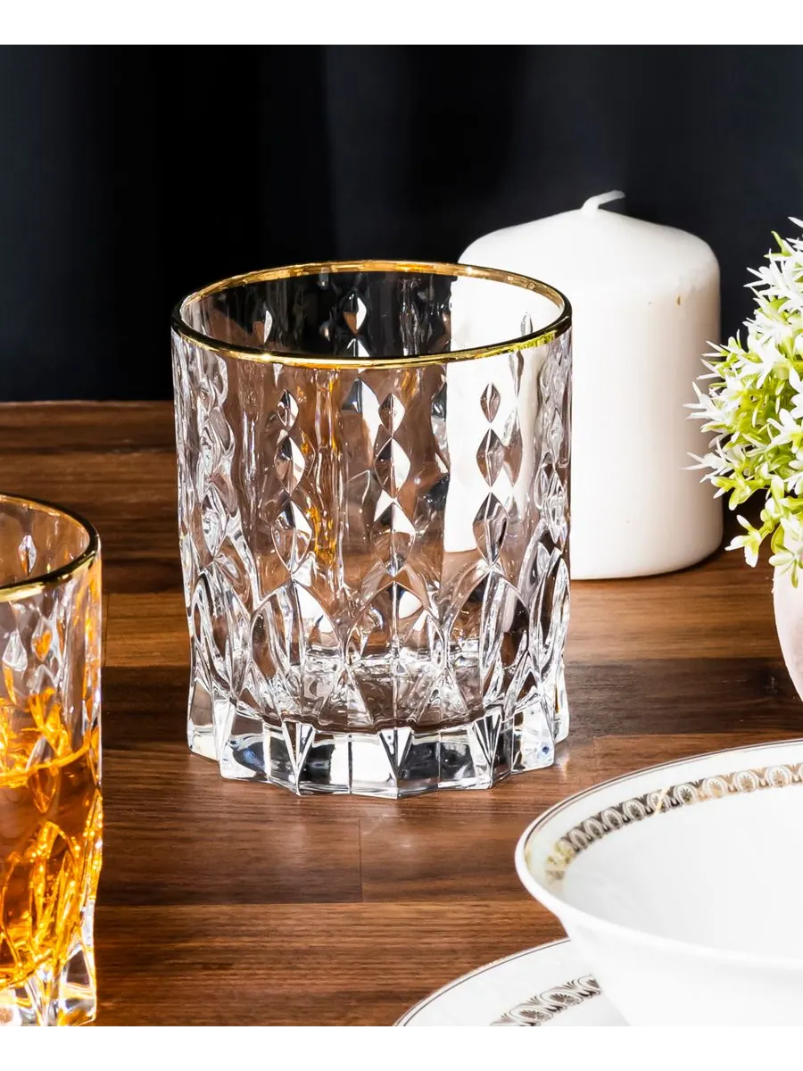 Набор из 4 золотистых стаканов Marilyn Double Old Fashion (DOF) Lorren Home Trends — изображение 5 из 5, золото