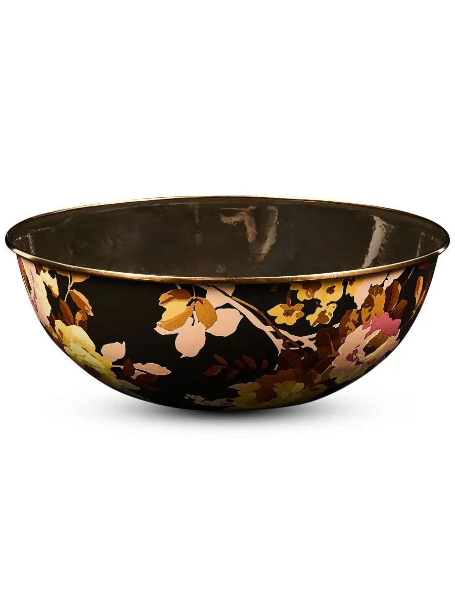 Большая повседневная миска Wild Rose Brown, 192 унции MacKenzie-Childs — коричневый
