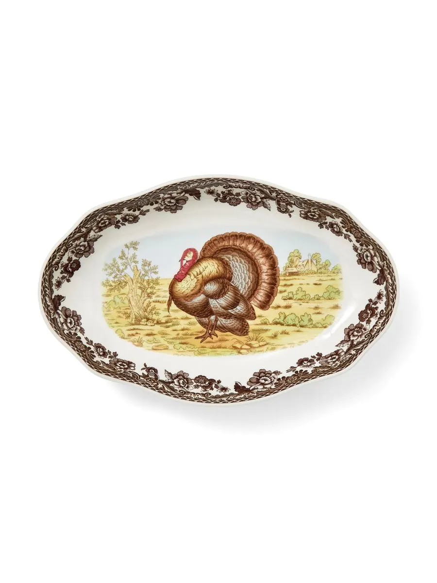 Набор из 2 блюд для маринования индейки «Лесной» Spode — изображение 3 из 6, коричневый