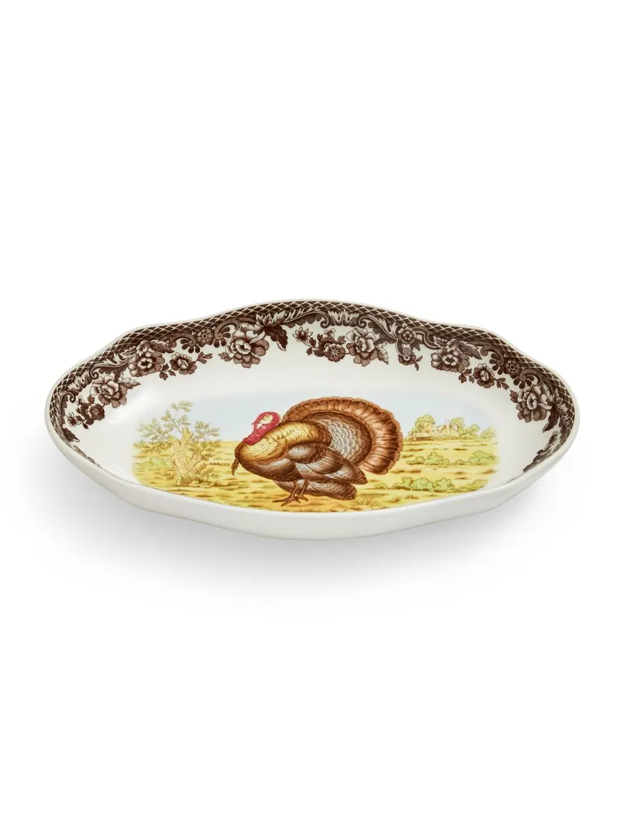Набор из 2 блюд для маринования индейки «Лесной» Spode — изображение 4 из 6, коричневый