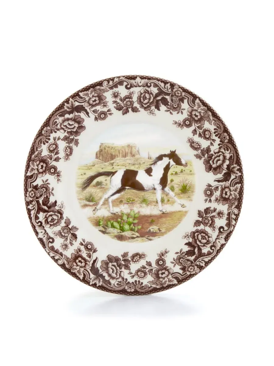 Тарелка салатная Woodland Paint Horse Salad Plate Spode — изображение 1 из 3, коричневый