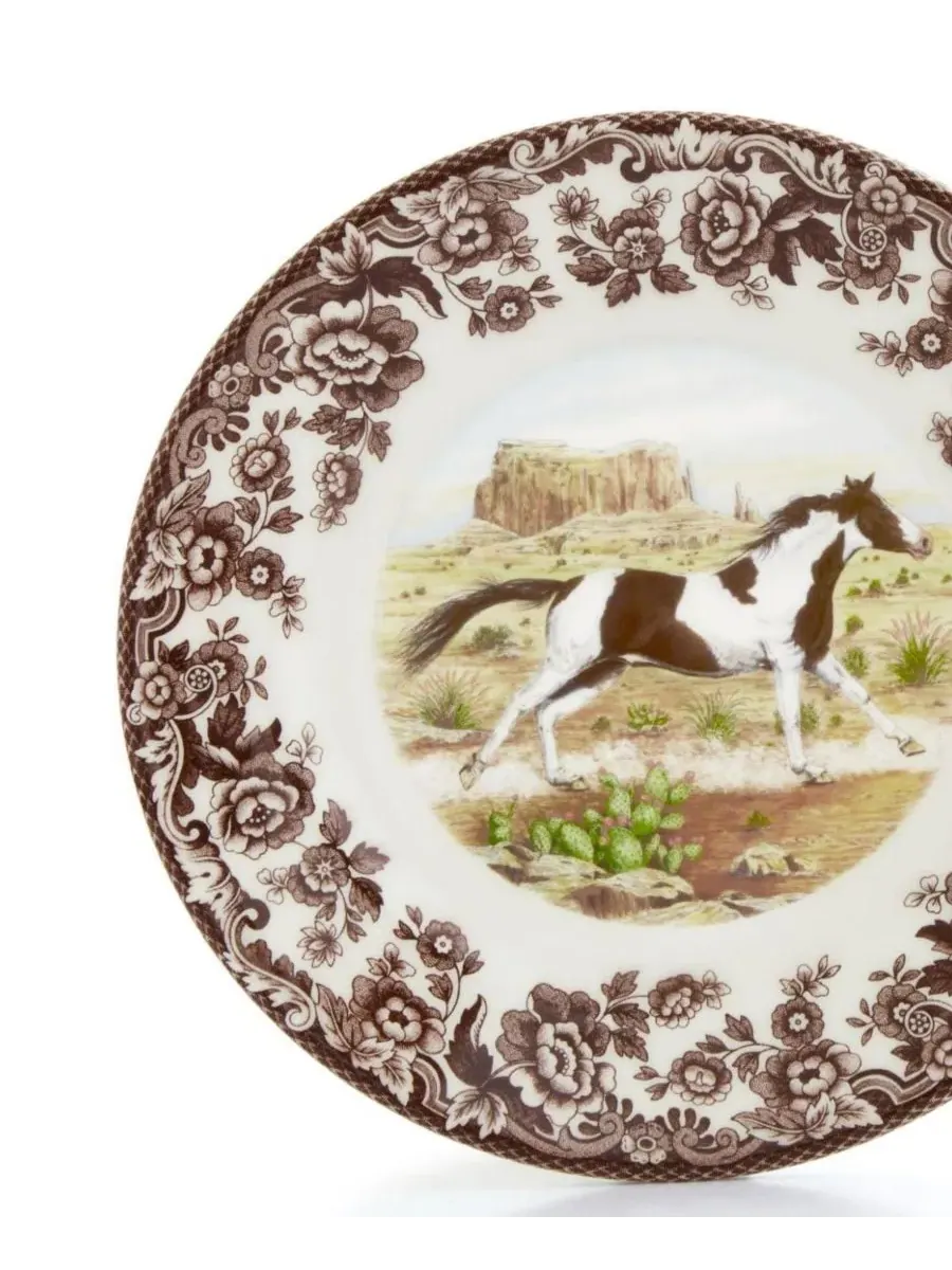 Тарелка салатная Woodland Paint Horse Salad Plate Spode — изображение 3 из 3, коричневый