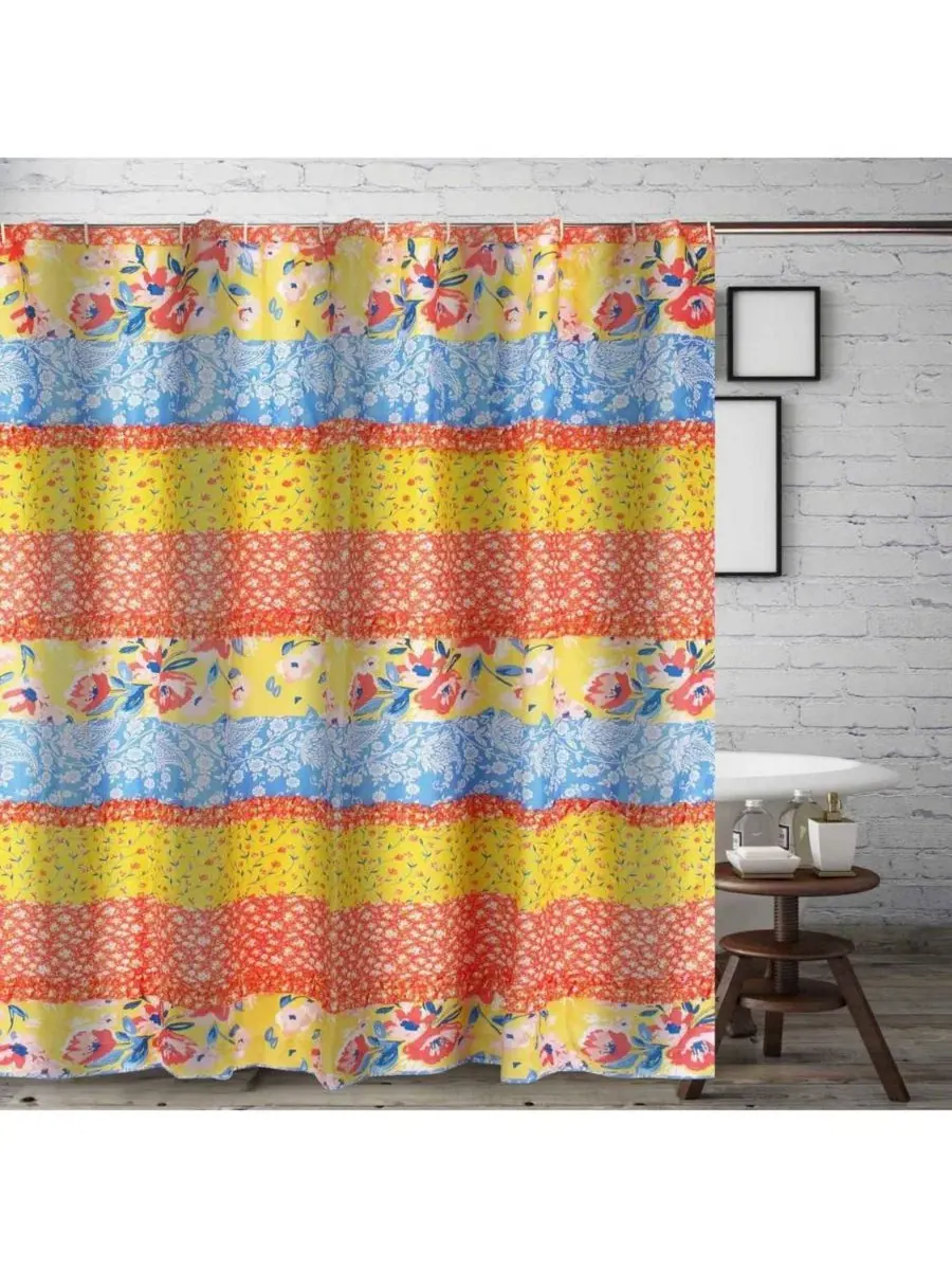 Шторка для ванной с рюшами Skylar Ruffle-Embellished Greenland Home Fashions — изображение 1 из 3, кремовый