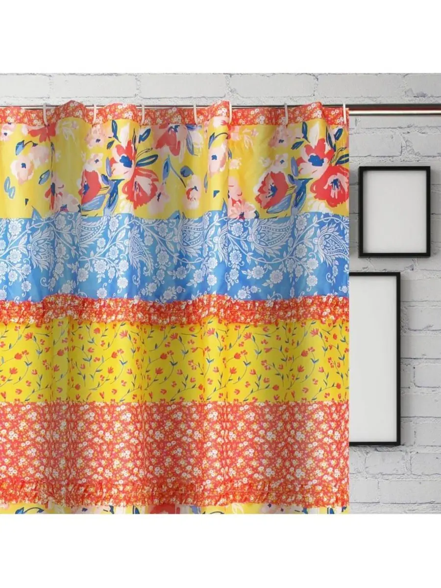 Шторка для ванной с рюшами Skylar Ruffle-Embellished Greenland Home Fashions — изображение 3 из 3, кремовый