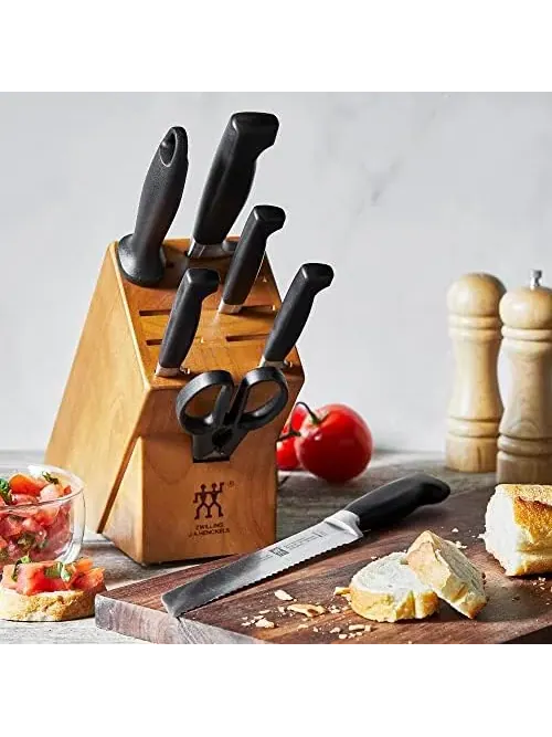 Набор кухонных ножей в блоке ZWILLING Four Star Anniversary, 8 предметов, светло дерево/береза — изображение 11 из 16