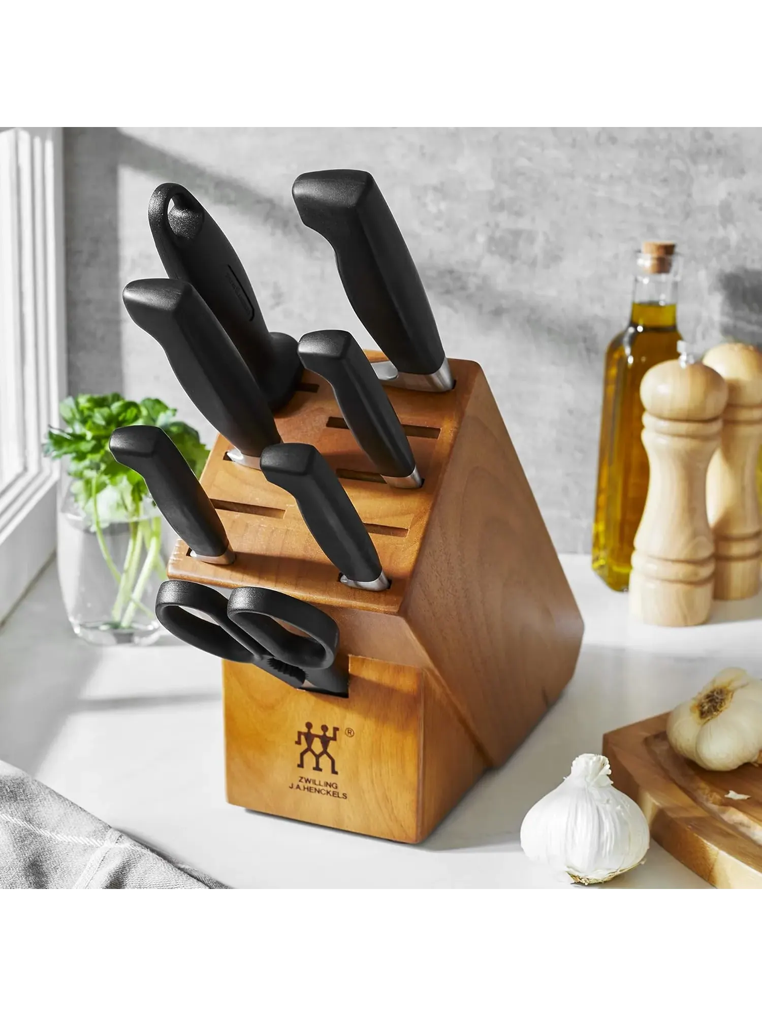 Набор кухонных ножей в блоке ZWILLING Four Star Anniversary, 8 предметов, светло дерево/береза — изображение 3 из 16