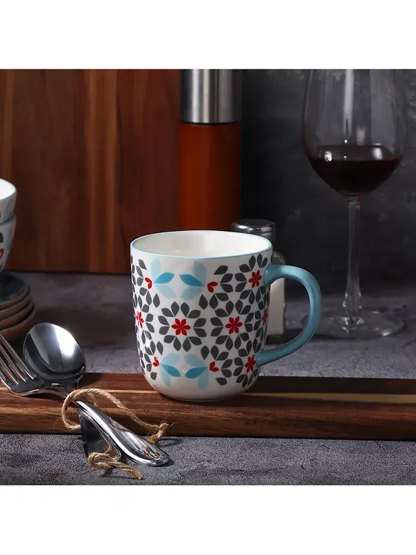 Кружки с геометрическим рисунком, набор из 4 шт. Lorren Home Trends — изображение 4 из 4, синий