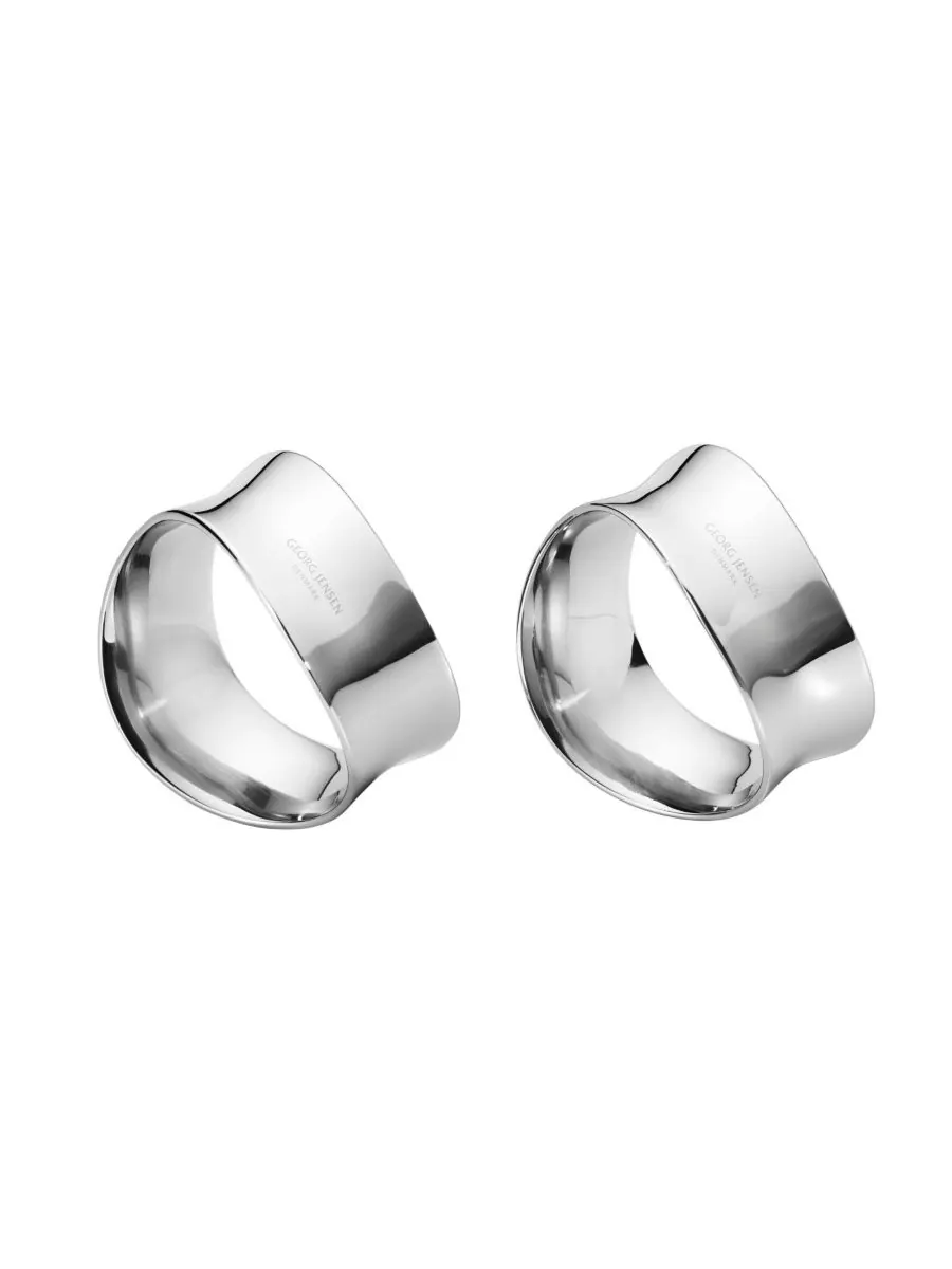 Набор из двух колец для салфеток Cobra Georg Jensen — изображение 1 из 2, серебряный