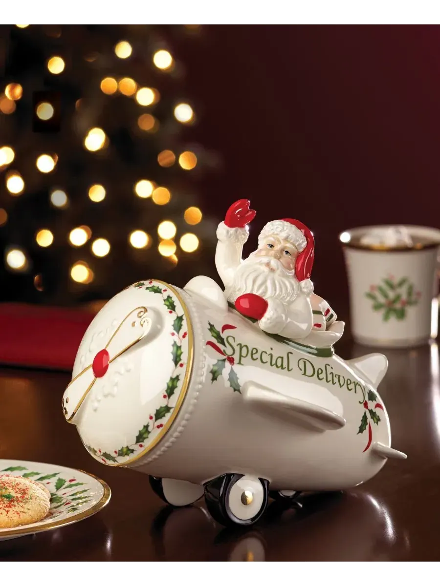 Кувшин для печенья Countdown 'Til Christmas Airplane Lenox — изображение 2 из 4, белый
