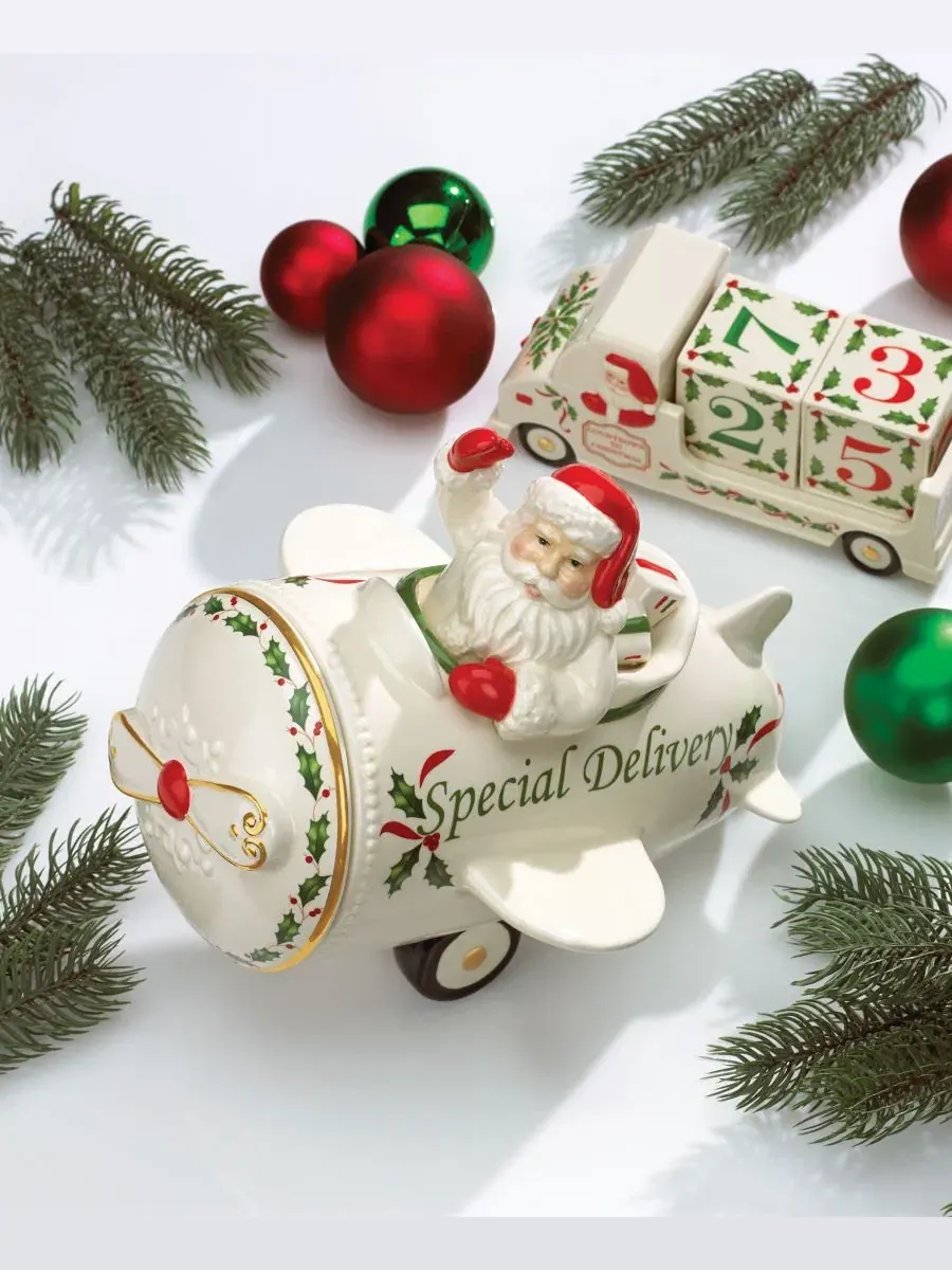 Кувшин для печенья Countdown 'Til Christmas Airplane Lenox — изображение 3 из 4, белый