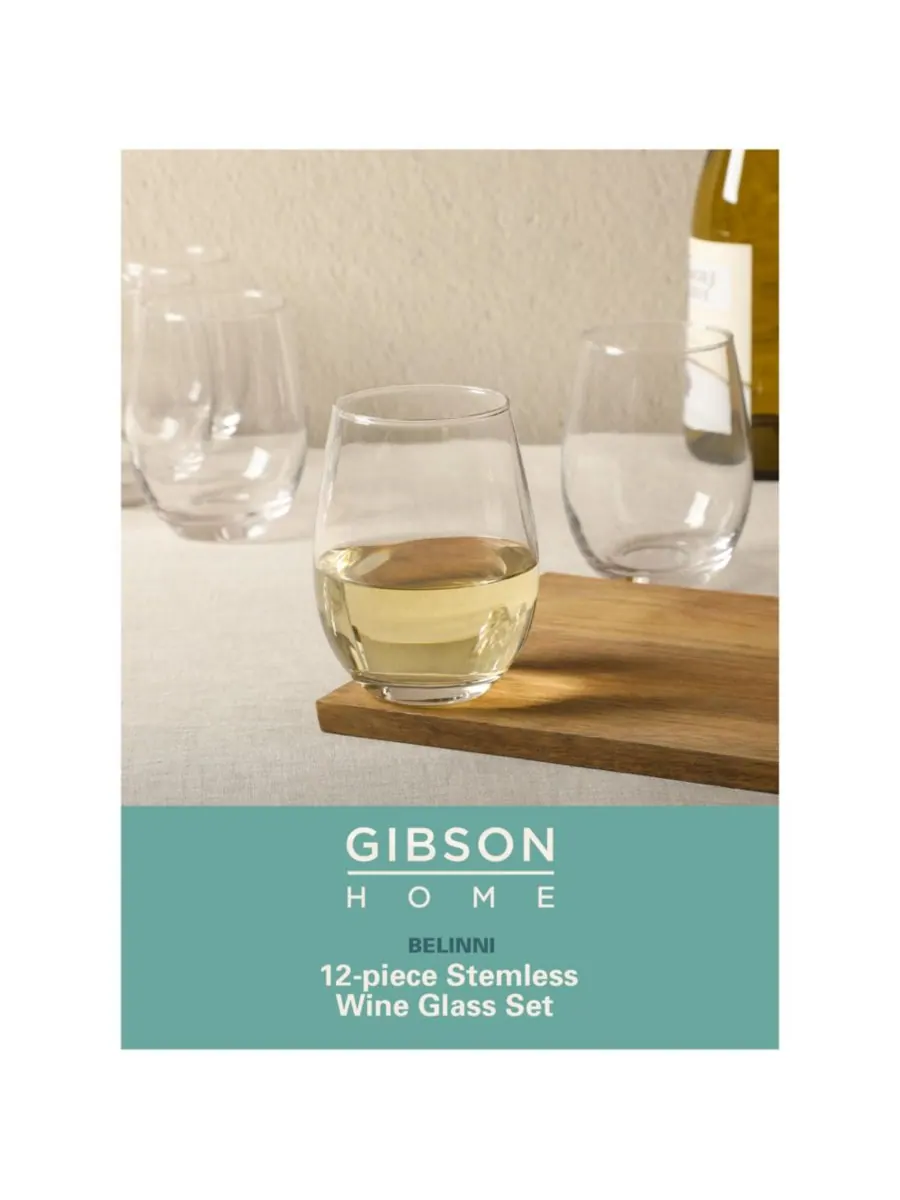 Набор из 12 универсальных бокалов/стаканов Bellini Glass без ножки для красного, белого вина, воды — изображение 9 из 10