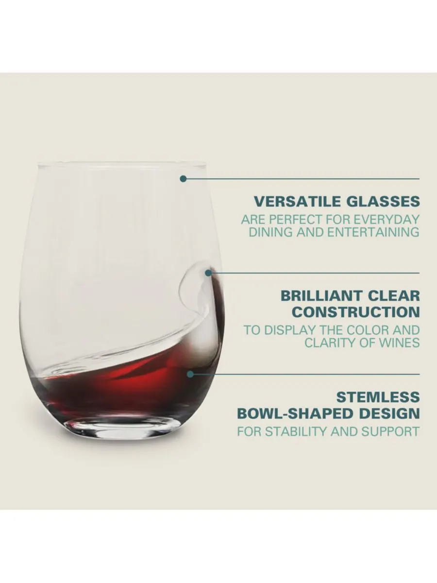Набор из 12 универсальных бокалов/стаканов Bellini Glass без ножки для красного, белого вина, воды — изображение 10 из 10