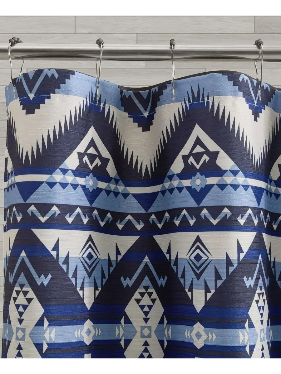 Шторка для ванной с принтом Jesse, 183 x 183 см Wrangler — изображение 2 из 3, глубокий синий