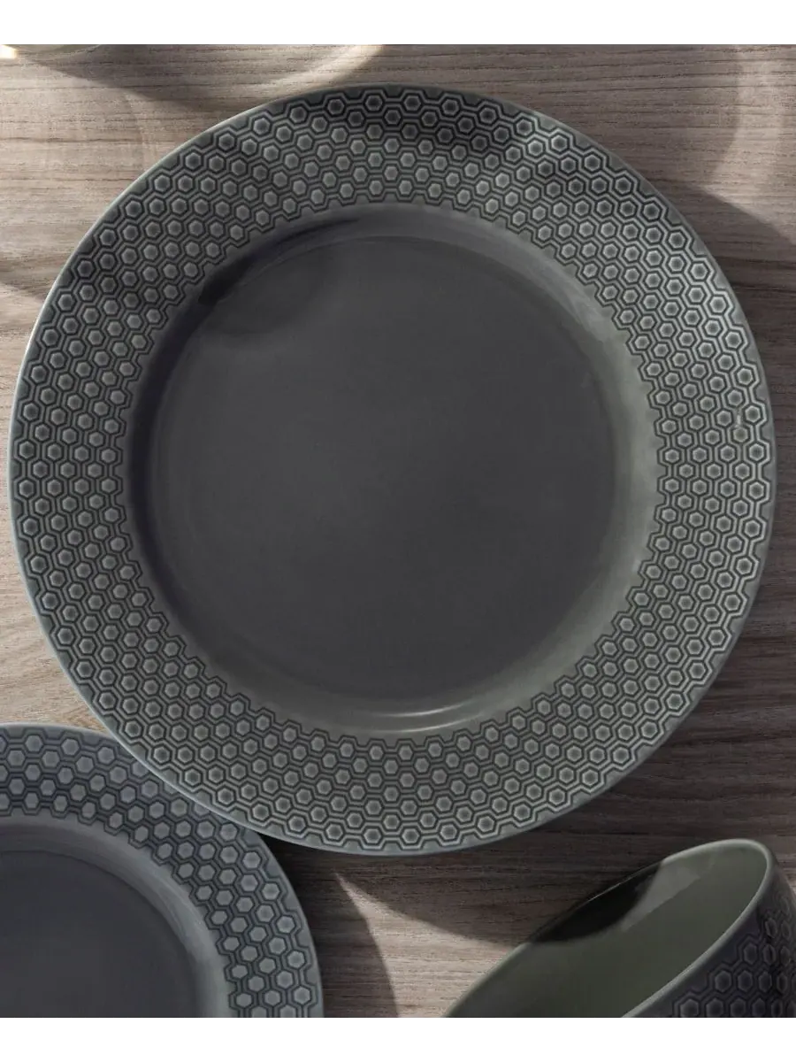 Набор из 4 обеденных тарелок Noritake Kikko, 26,7 см — изображение 4 из 4, серый