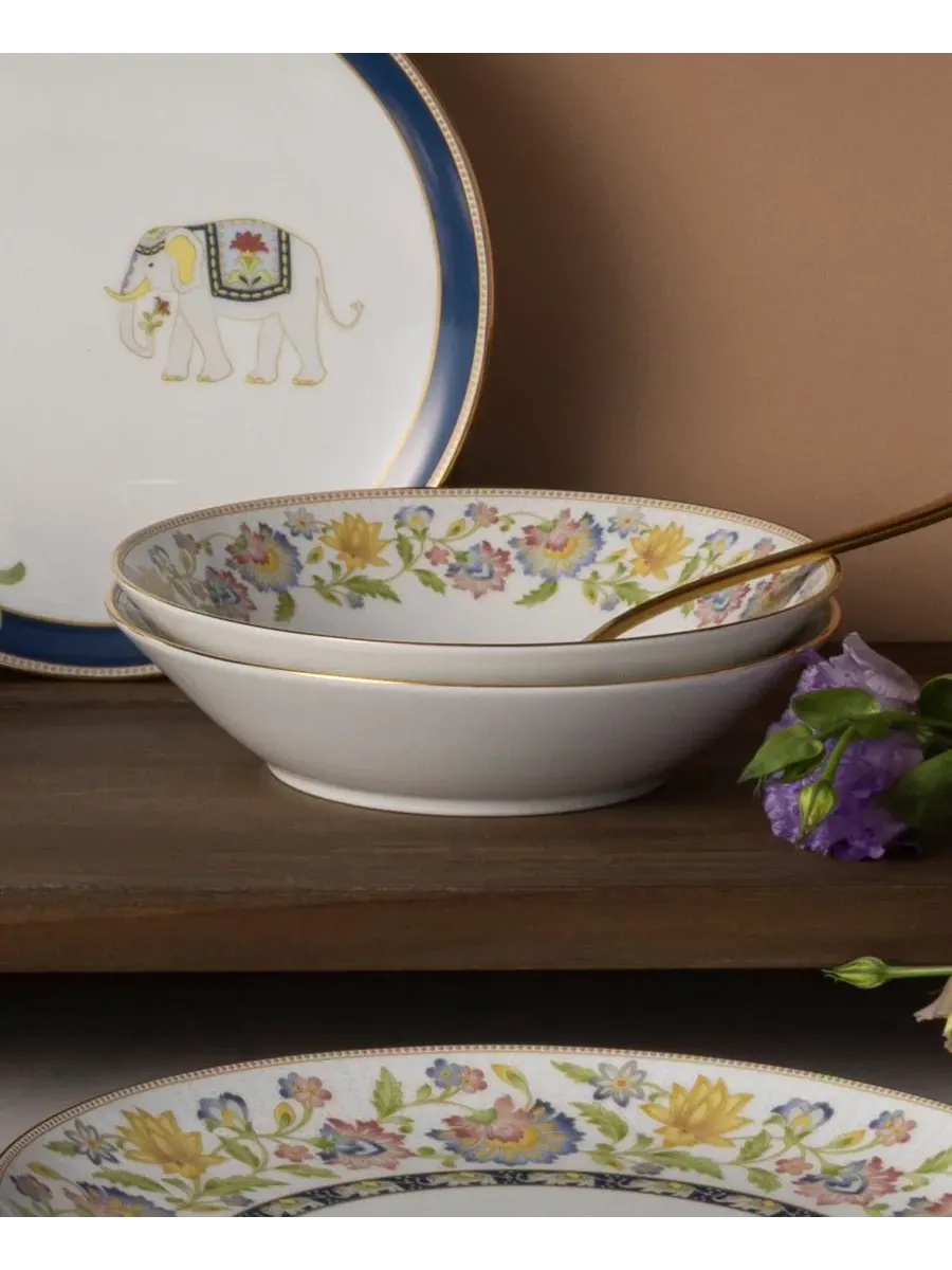 Набор из 4 суповых тарелок Noritake Tusker Garden, 19 см — изображение 3 из 10, белый/желтый