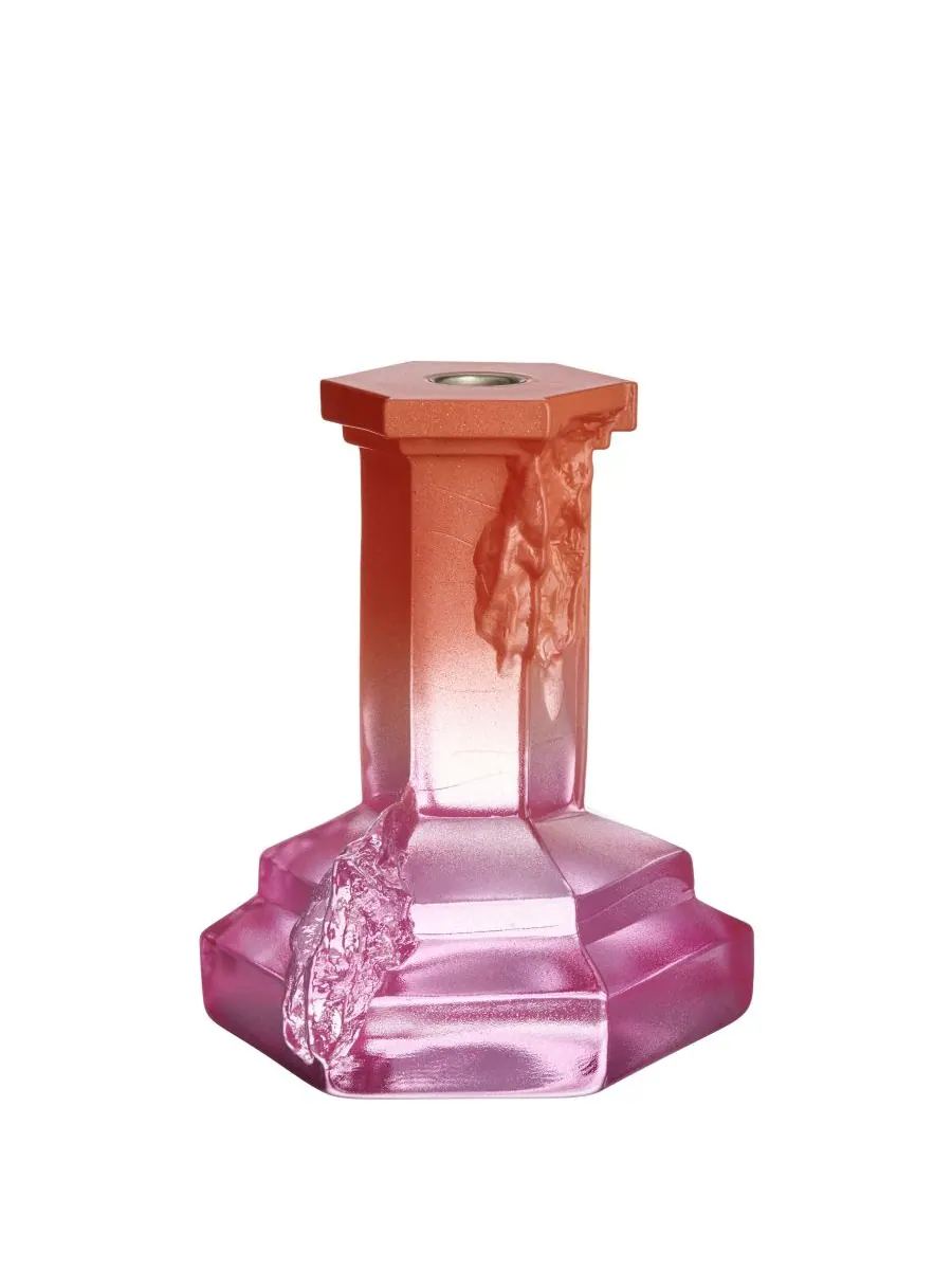 Большие подсвечники Rocky Baroque Spicy Kosta Boda — изображение 1 из 5, розовый