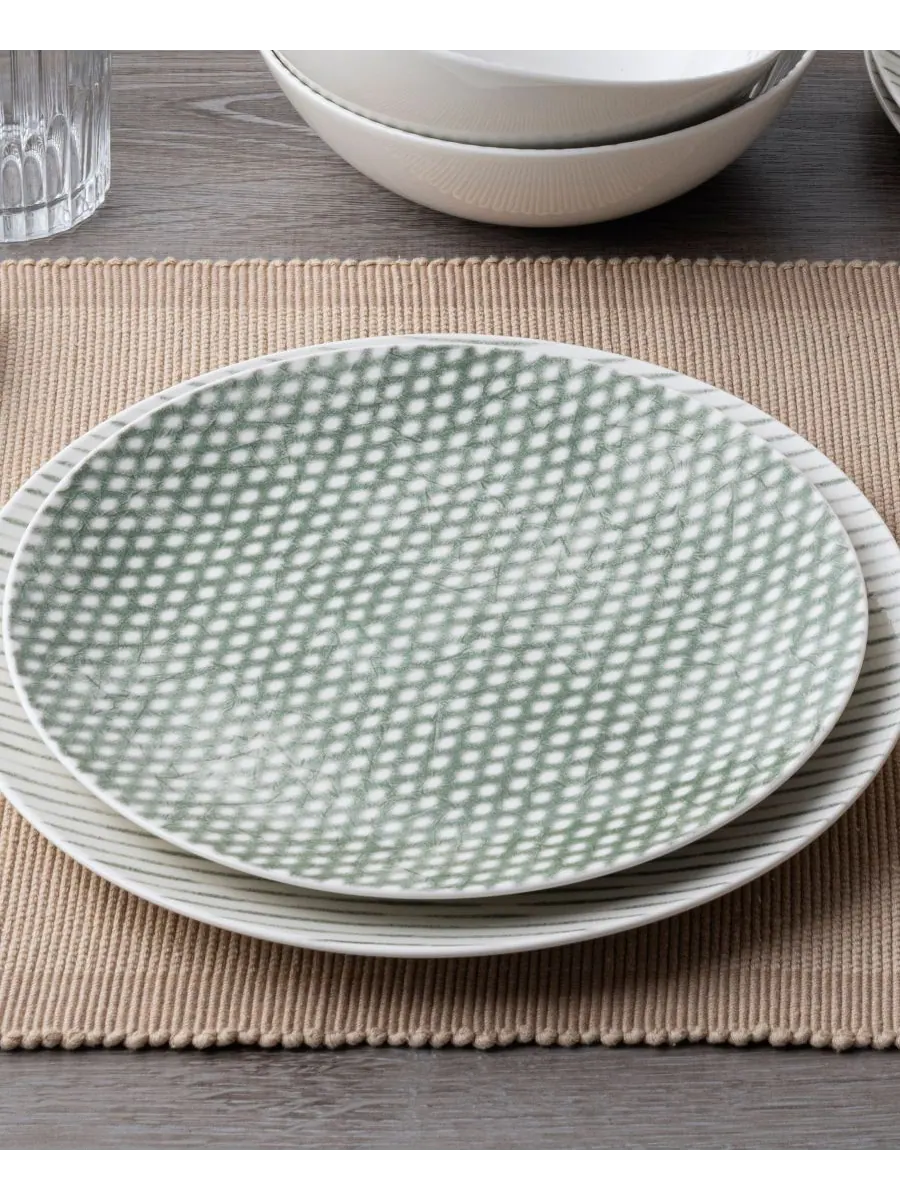 Набор из 4 салатных тарелок Hammock Dots Coupe Noritake — изображение 2 из 10, зеленый