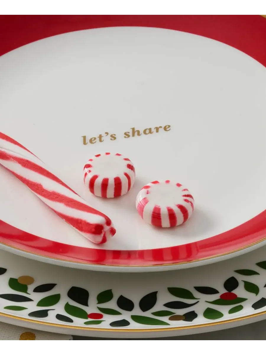 Набор из 4 декоративных тарелок Kate Spade Evergreen Rim Accent Plates Kate Spade New York — изображение 4 из 6, белый