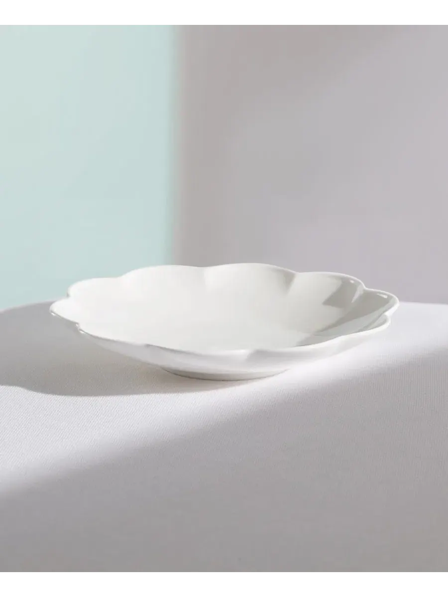 Набор тарелок для закусок Lenox Studio 1414, Bone China, Scallop, 6 шт — изображение 3 из 3, белый