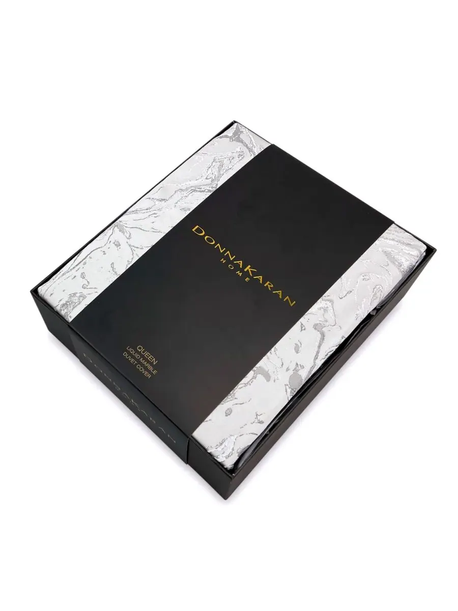 Пододеяльник "Жидкий мрамор", размер Full/Queen Donna Karan Home, платиновый — изображение 7 из 7, серебристый