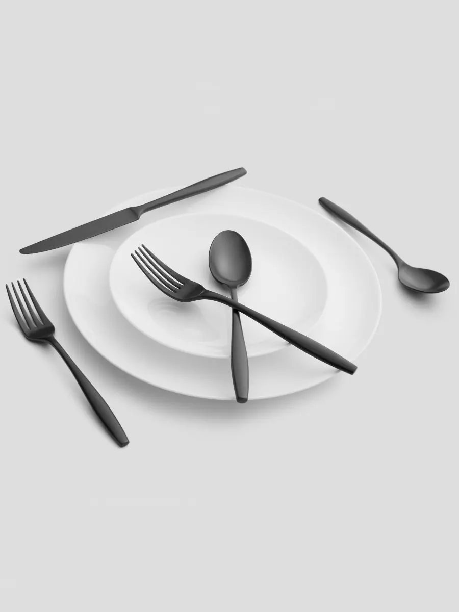 Набор столовых приборов Katerina Satin из 20 предметов, на 4 персоны Cambridge Silversmiths — изображение 3 из 4, черный