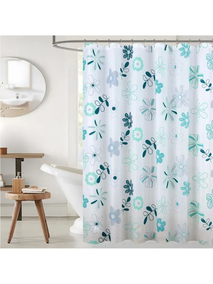 Шторка для ванной из PEVA с принтом Romy, 178×183 см RT Designers Collection — изображение 2 из 6, синий