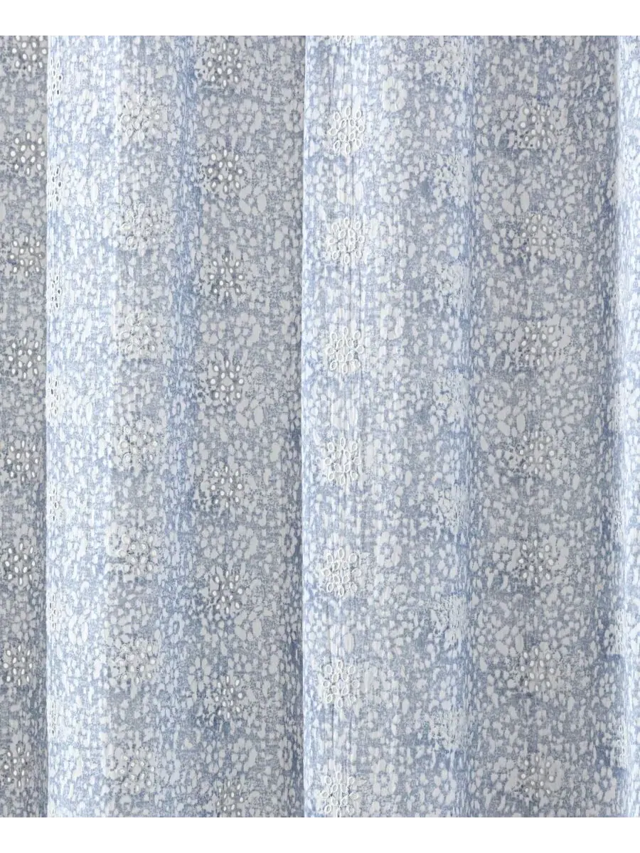 Шторка для душа из хлопка с принтом Ikat Eyelet Peri Home — изображение 4 из 4, синий