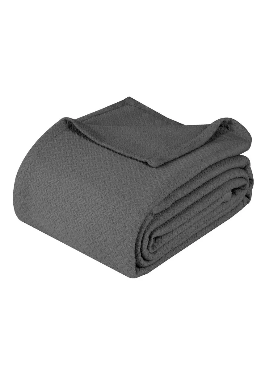Легкое тканое одеяло Nobel Cotton Jacquard Dobby Weave Textured Chevron, размер Twin Superior