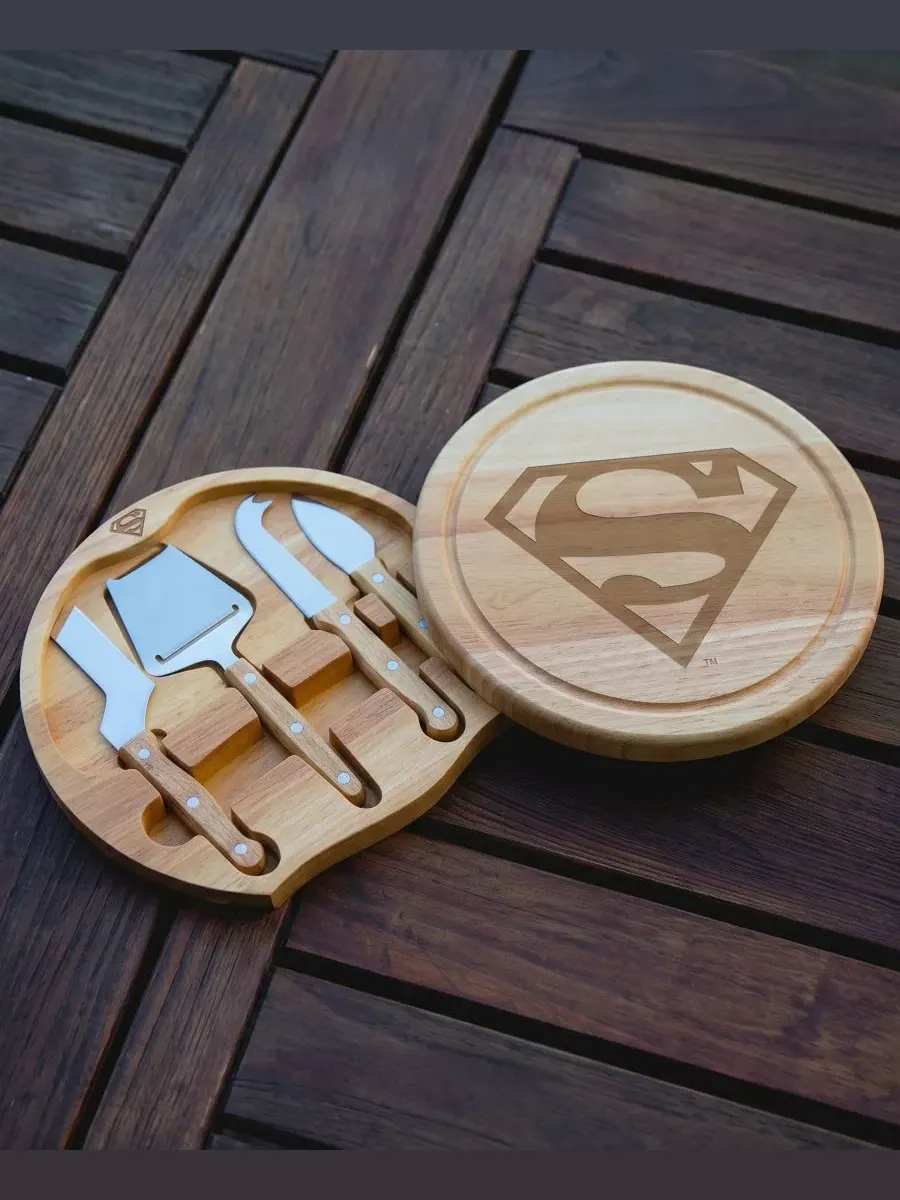 Набор для сыра с разделочной доской Superman Circo Toscana — изображение 4 из 5, коричневый