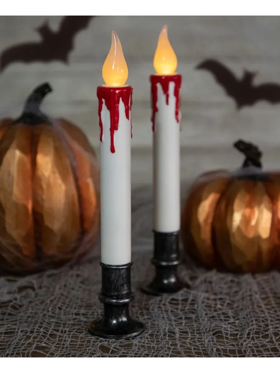 Свеча LED с эффектом капающего воска, 22,9 см, с таймером, набор из 2 шт Northlight — изображение 2 из 6, белый