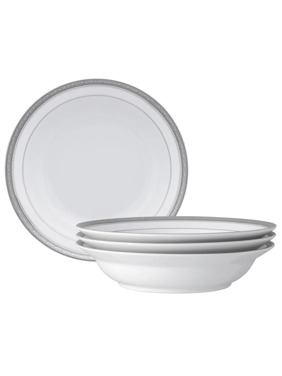 Noritake Набор из 4 обеденных тарелок Crestwood Platinum с ободком, рассчитанный на 4 персоны — изображение 1 из 4