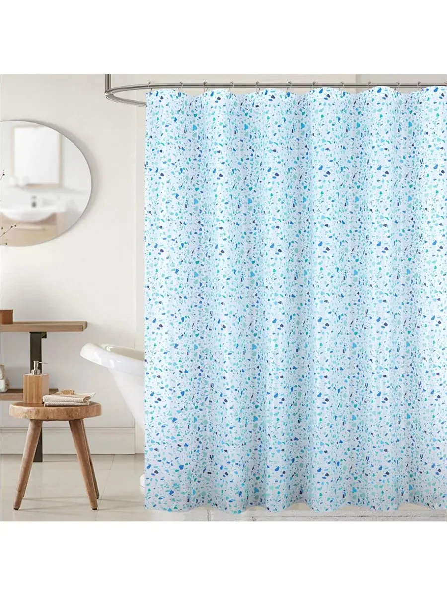Шторка для ванной с принтом Terrazzo, 178x183 см RT Designers Collection — изображение 2 из 6, синий