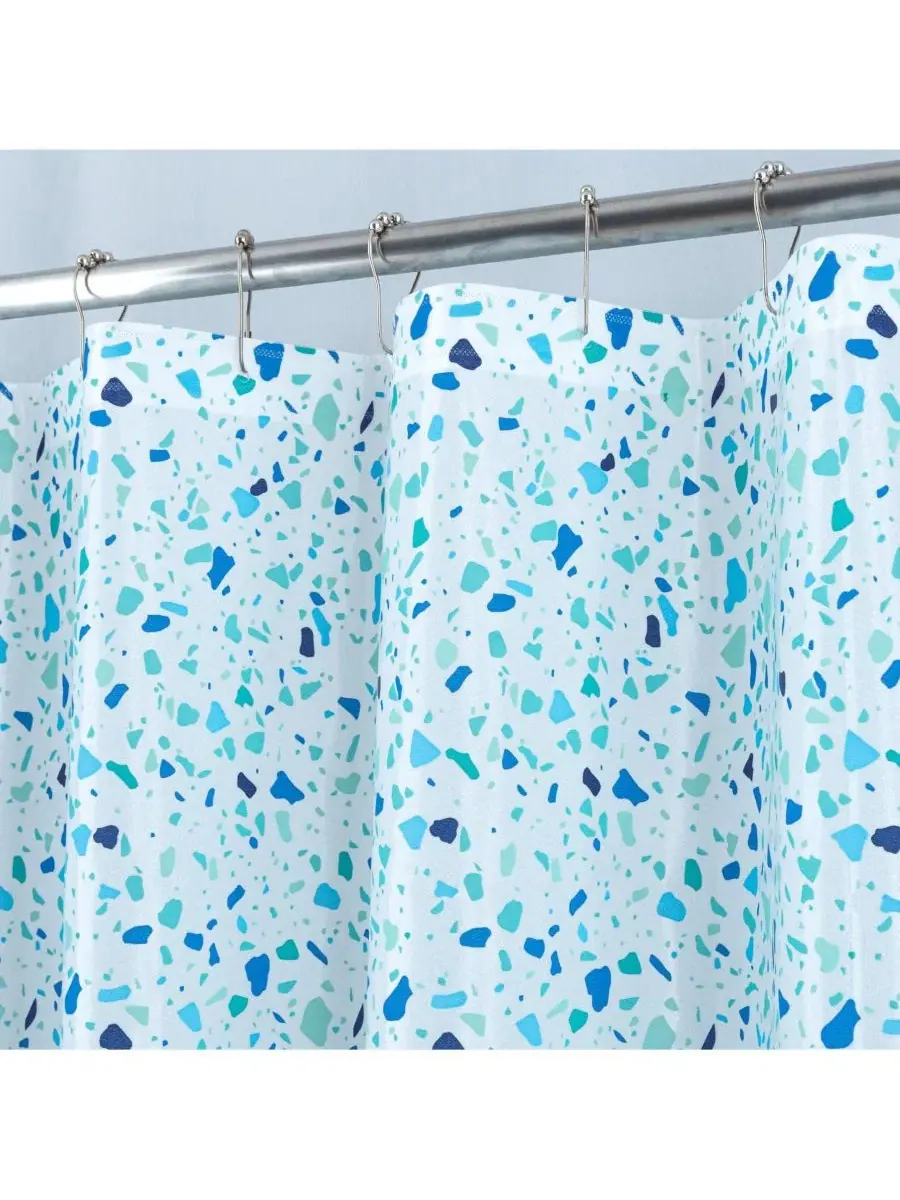Шторка для ванной с принтом Terrazzo, 178x183 см RT Designers Collection — изображение 3 из 6, синий