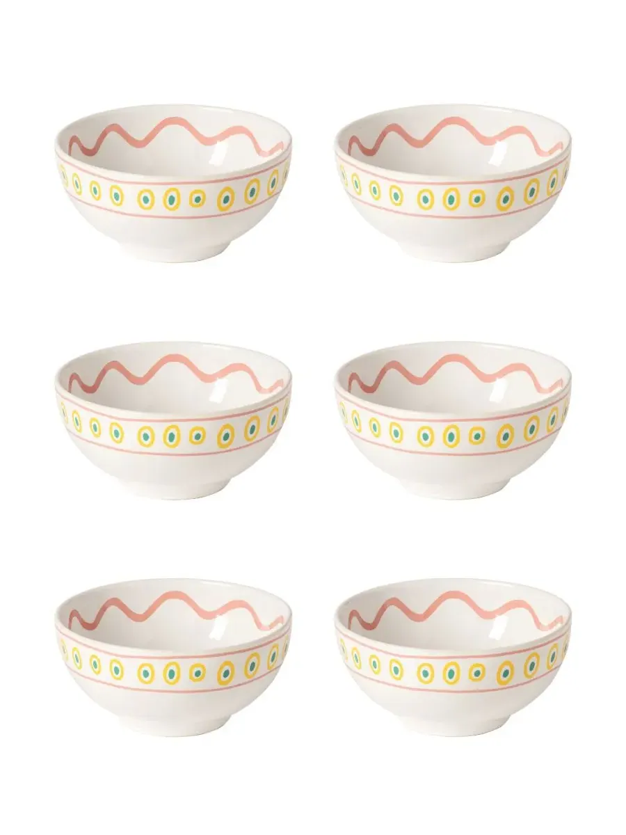 Набор из 6 пиал Tulip Stoneware Cereal Costa Nova — белый