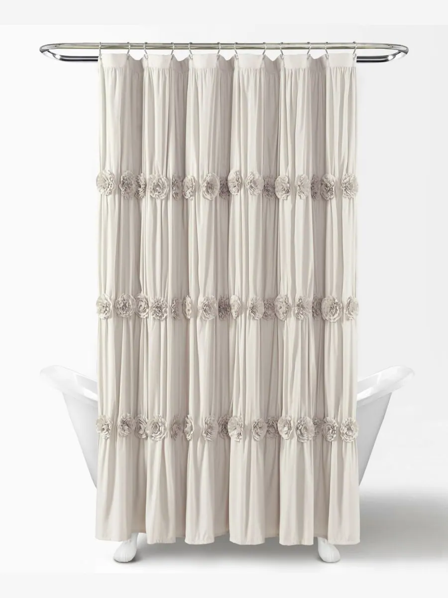 Занавеска для душа Darla, 72" x 72" Lush Décor — изображение 4 из 6, серый