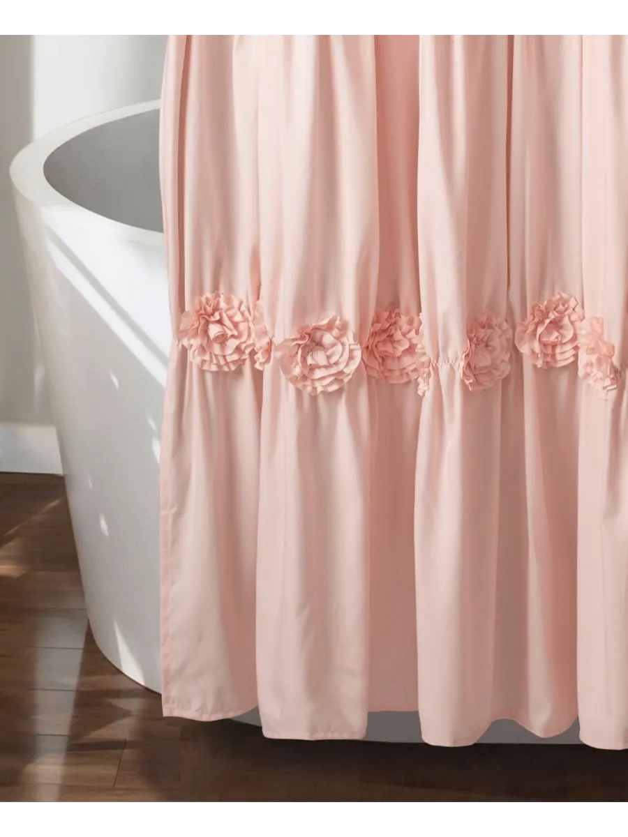 Занавеска для душа Darla, 72" x 72" Lush Décor — изображение 2 из 6, пудровый розовый