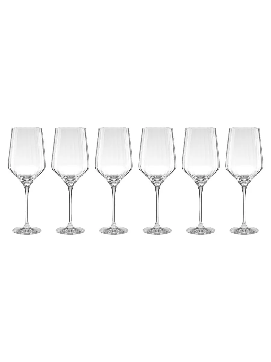 Набор из 6 бокалов для вина Tuscany Classics Angled Optic Lenox — изображение 1 из 4, прозрачный