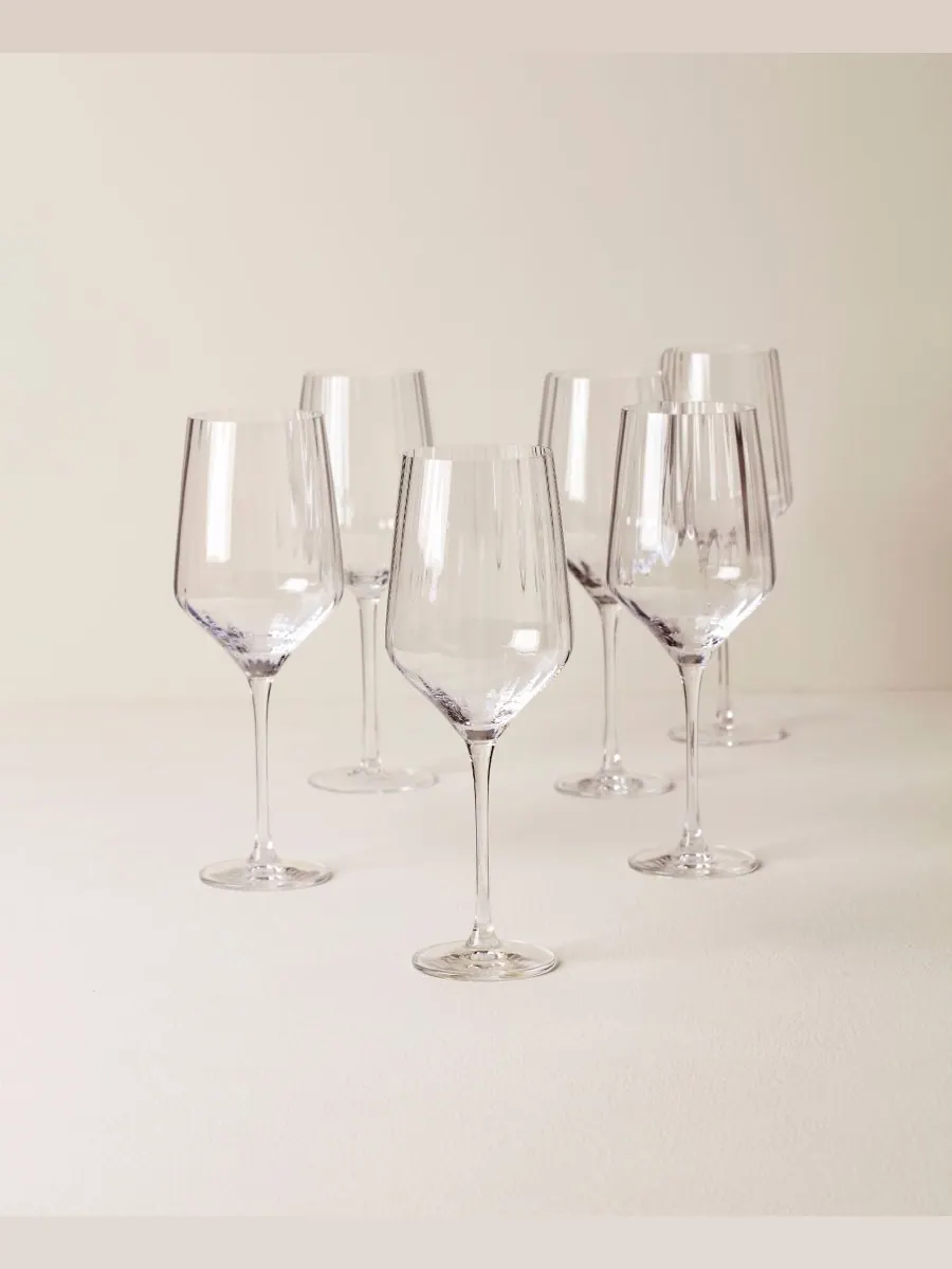 Набор из 6 бокалов для вина Tuscany Classics Angled Optic Lenox — изображение 2 из 4, прозрачный