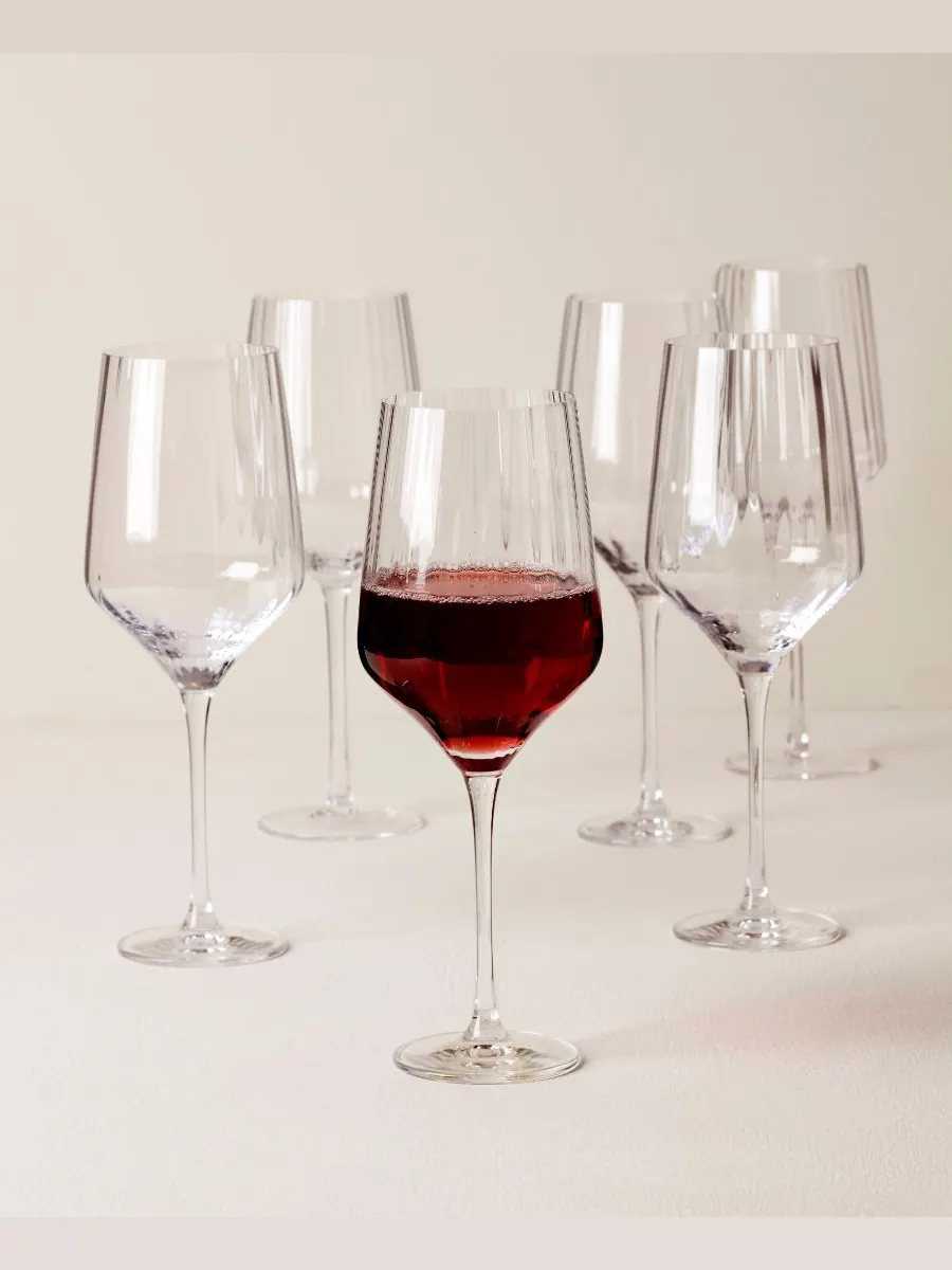 Набор из 6 бокалов для вина Tuscany Classics Angled Optic Lenox — изображение 3 из 4, прозрачный