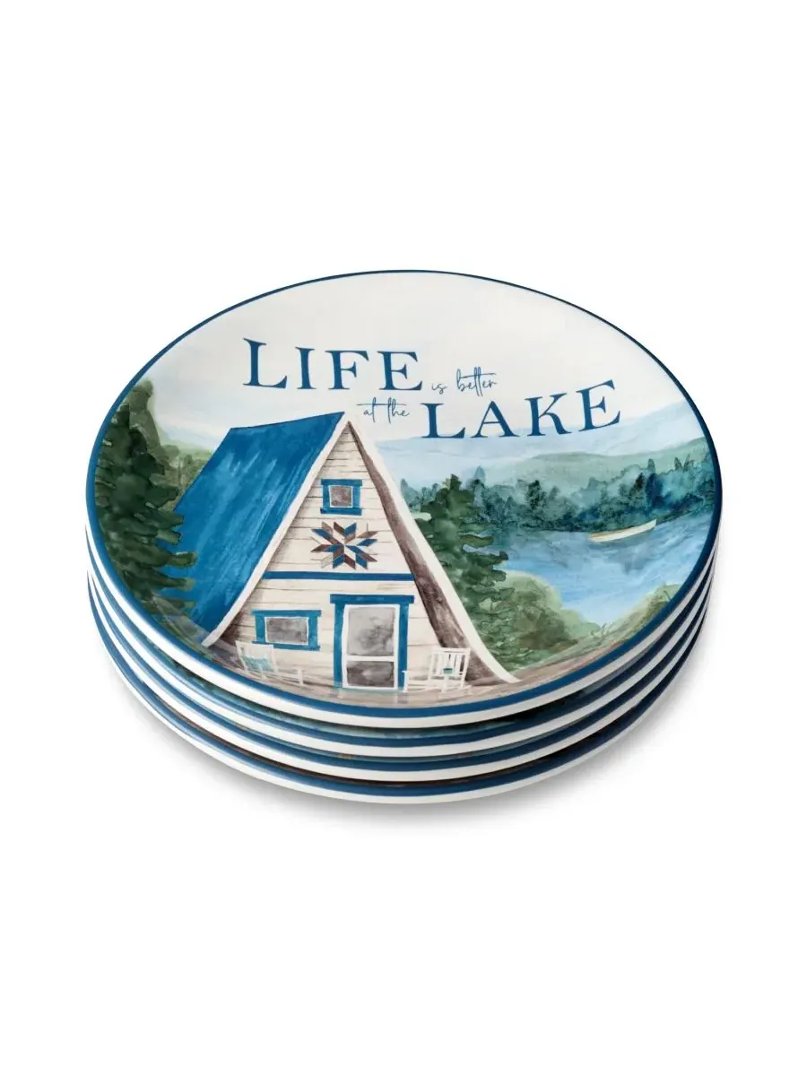 Набор салатных тарелок Wake At The Lake (4 предмета), на 4 персоны Certified International — изображение 2 из 7, мульти