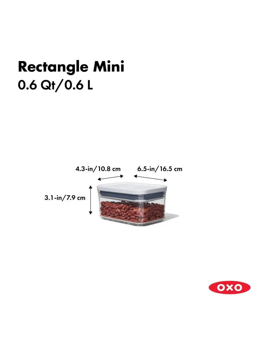 Прямоугольный контейнер для хранения продуктов Pop Mini Oxo — изображение 6 из 6, нет цвета