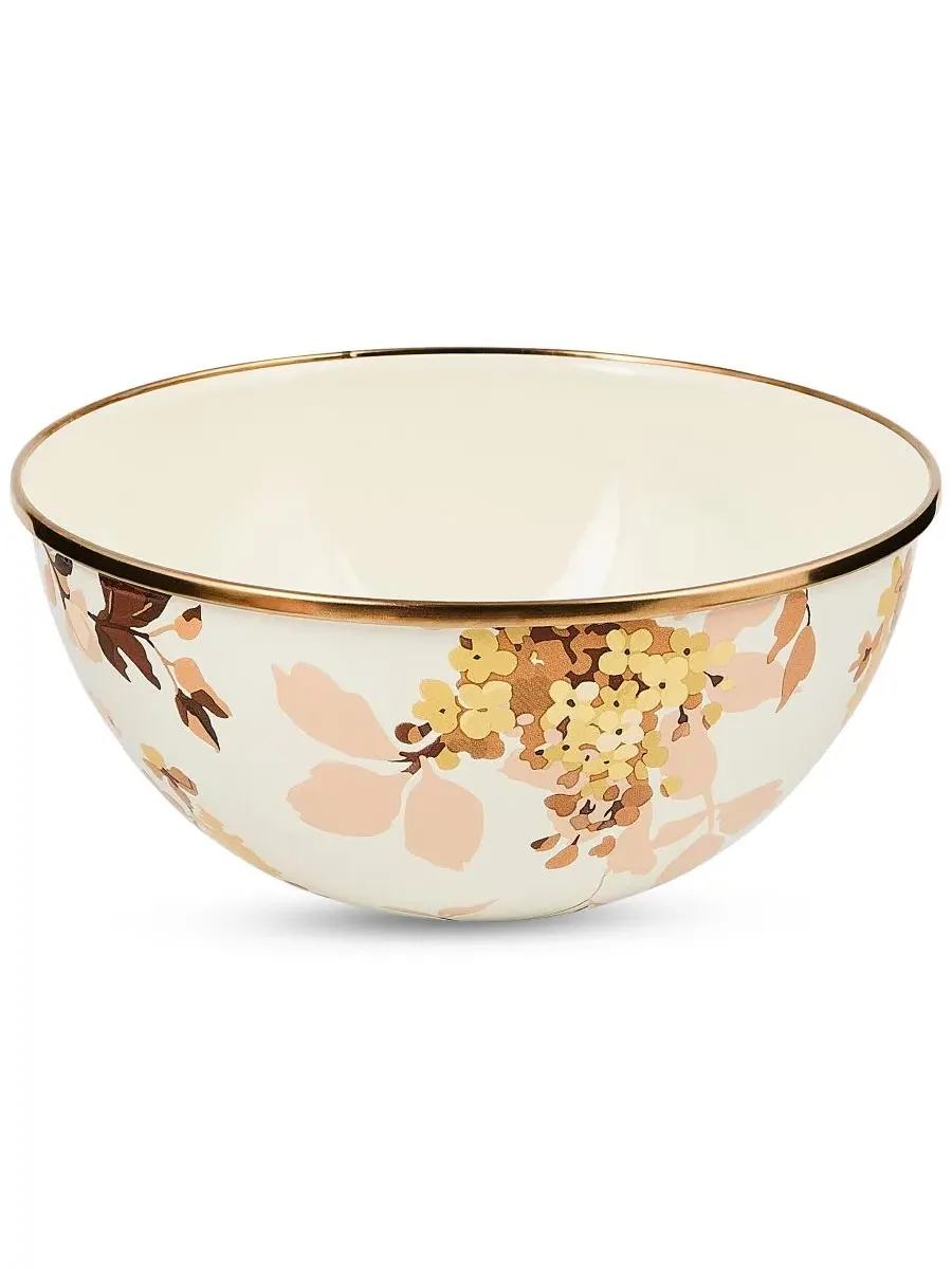 Эмалированная миска Wild Rose White Small Everyday Bowl, 1.2 л MacKenzie-Childs — изображение 1 из 1, белый