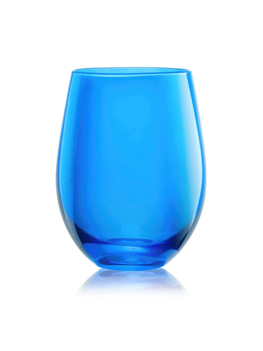 Набор из 4 бокалов для вина Carnival без ножки, объемом 19 унций Qualia Glass — изображение 2 из 3, синий