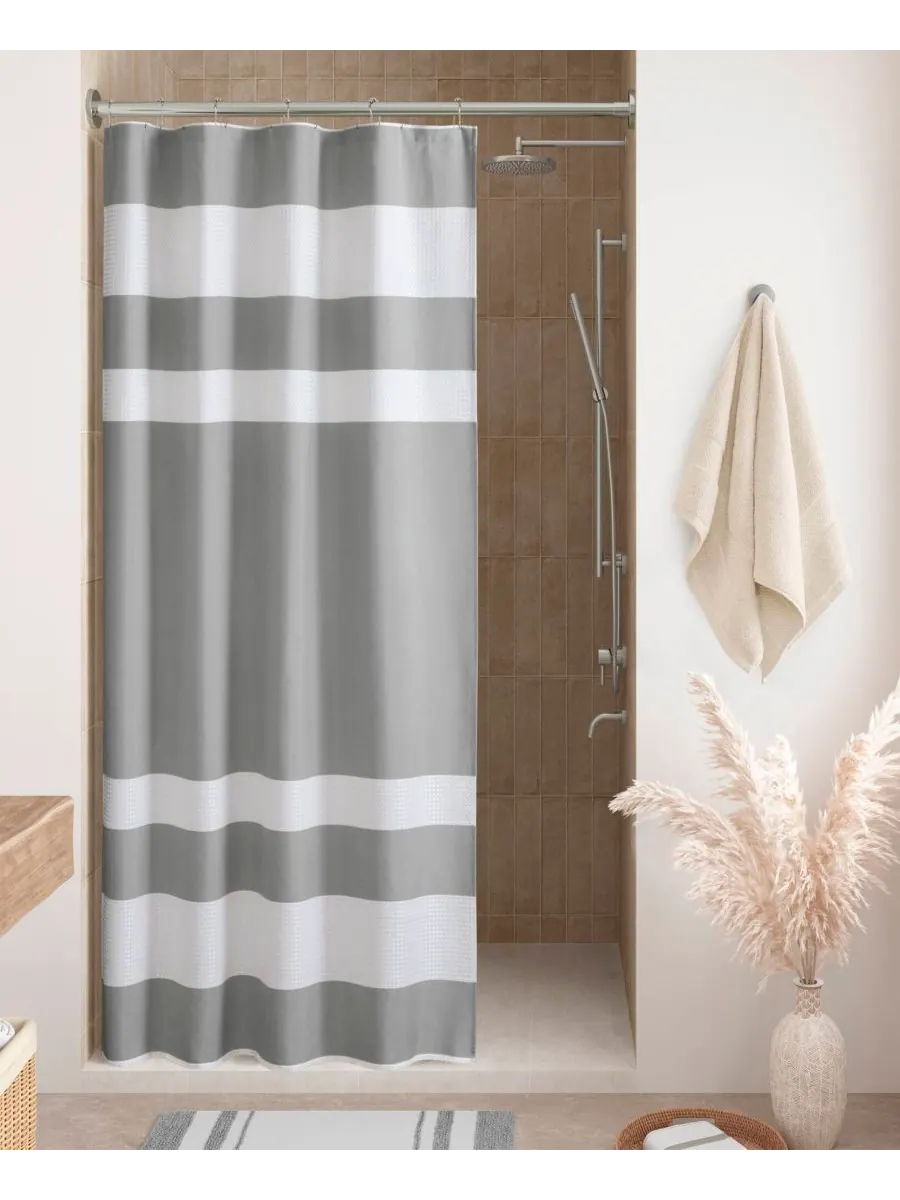 Шторка для душа Spa Waffle 3M-Scotchgard, 137 см x 198 см Madison Park — изображение 1 из 7, серый
