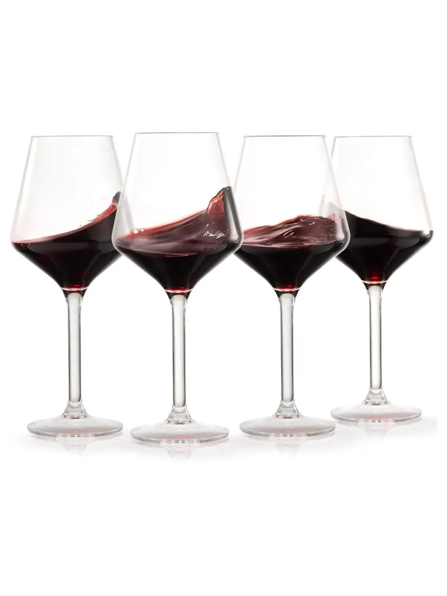 Набор из 4 европейских бокалов для вина на ножке The Wine Savant — изображение 1 из 3, прозрачный