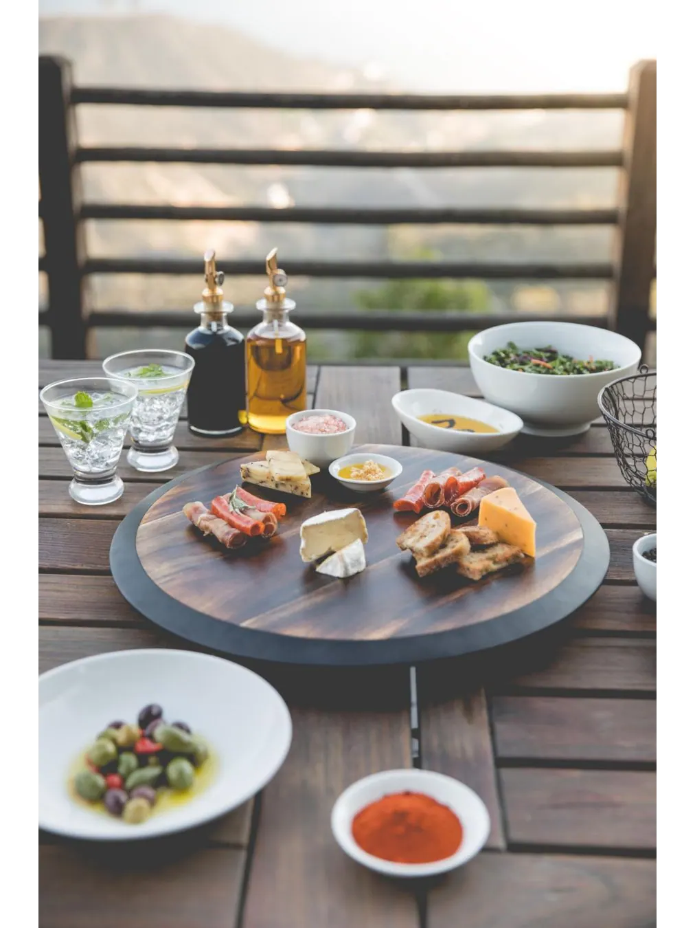 Поднос для сервировки Toscana от Lazy Susan Picnic Time — изображение 5 из 7, коричневый