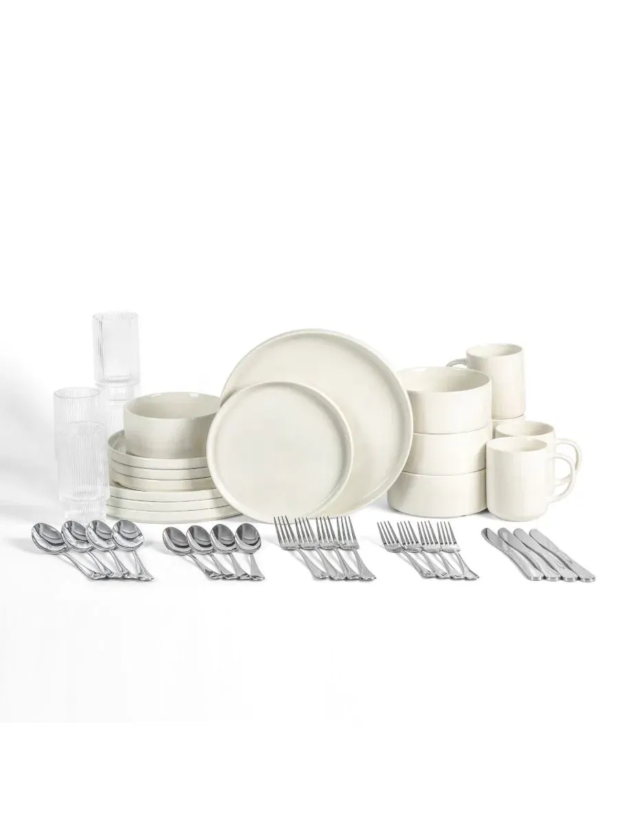 Набор столовых приборов Dining Essentials Kit 40-Pc. Stone Lain — изображение 1 из 9, белый